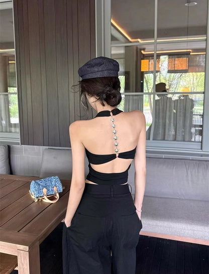 Backless designer padded tank top