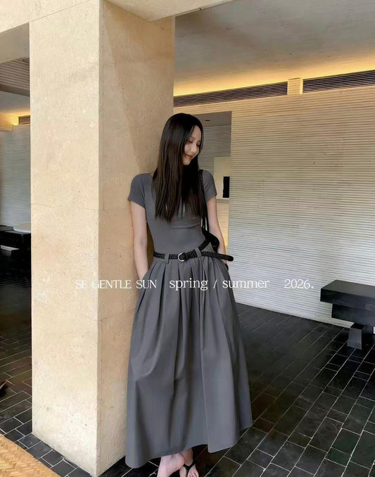 Belted Long Skirt