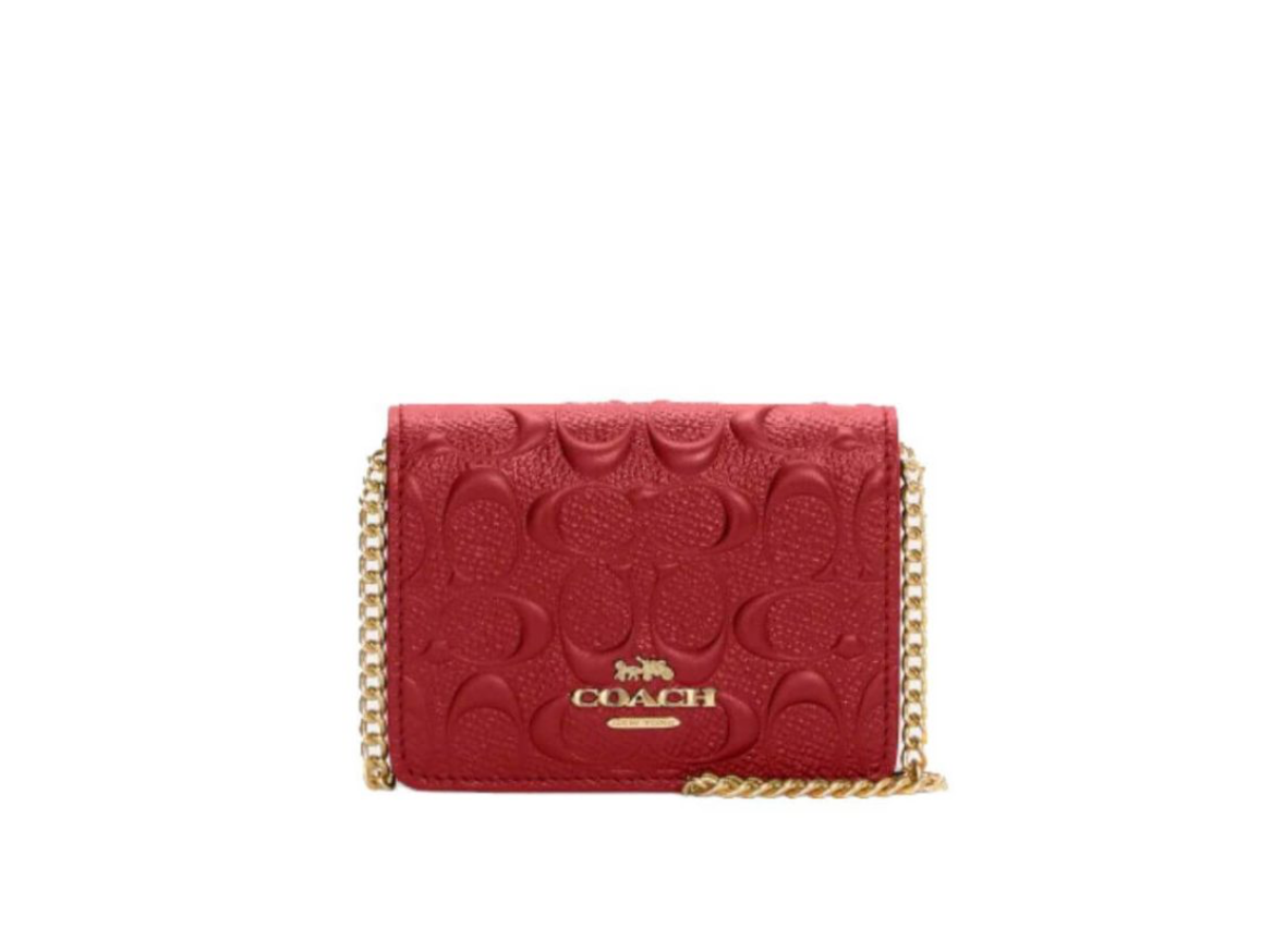 Red mini sling wallet