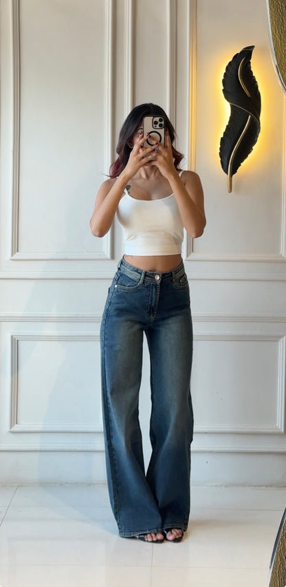 Rust Wood wide leg Denim