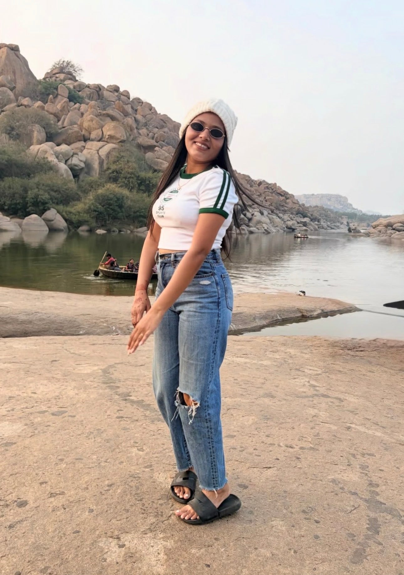 Mom fit high waist ripped denim