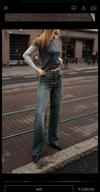 Vintage dark whisker wash denim