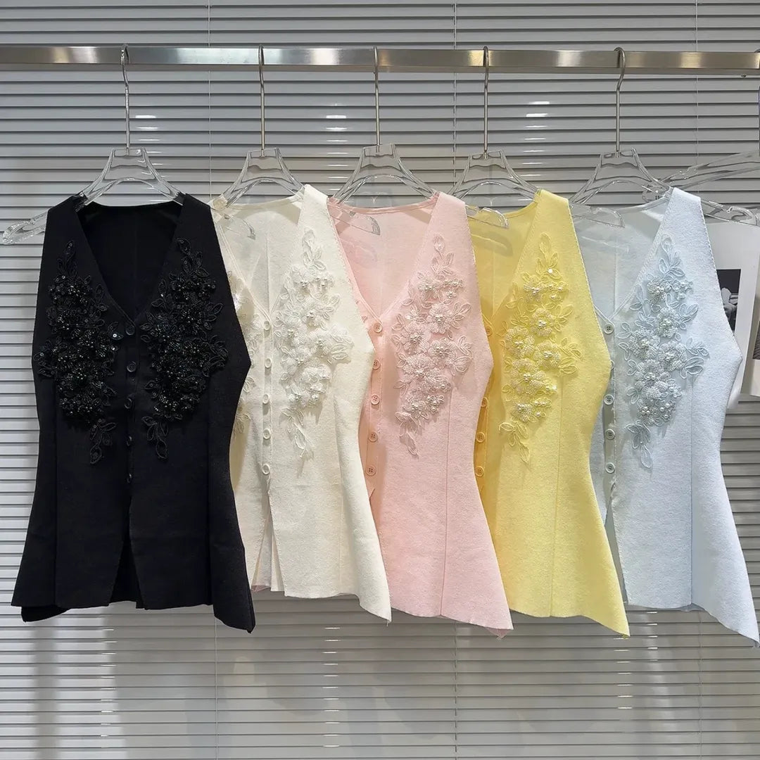 Embroidery premium vest top