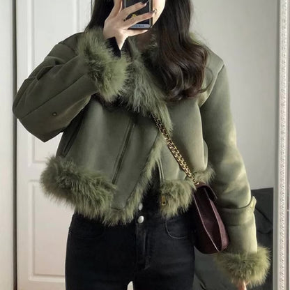 Green fur jacket
