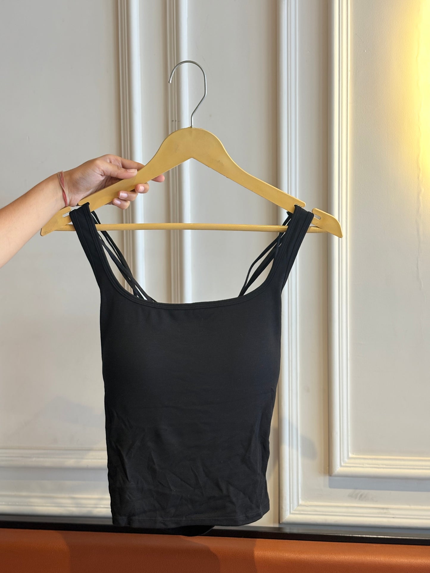 Paded Cross Backless Tank Top