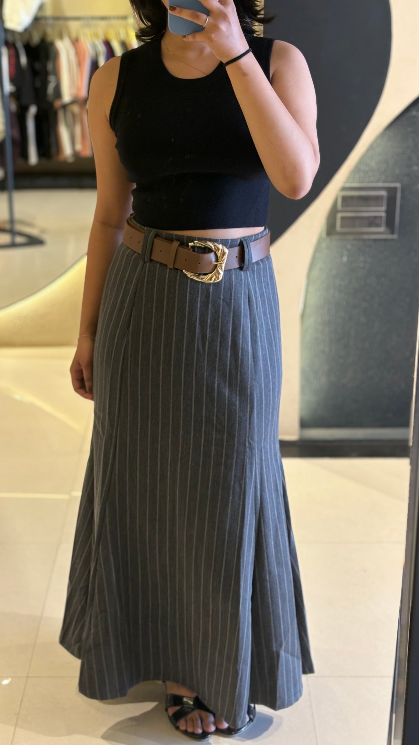 Pinstripe Maxi Skirt