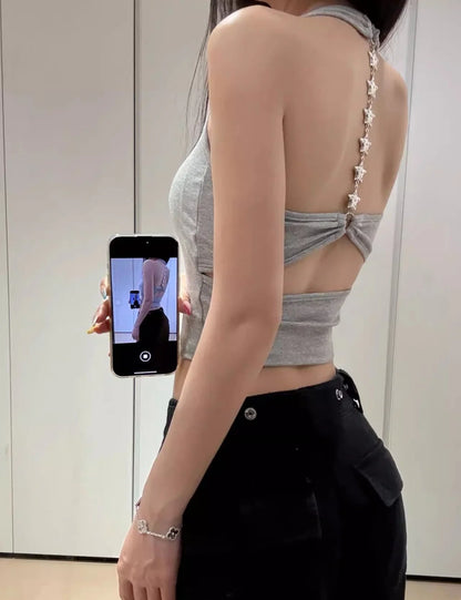 Backless designer padded tank top