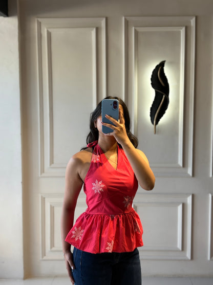 Hot Pink Halter Neck Top