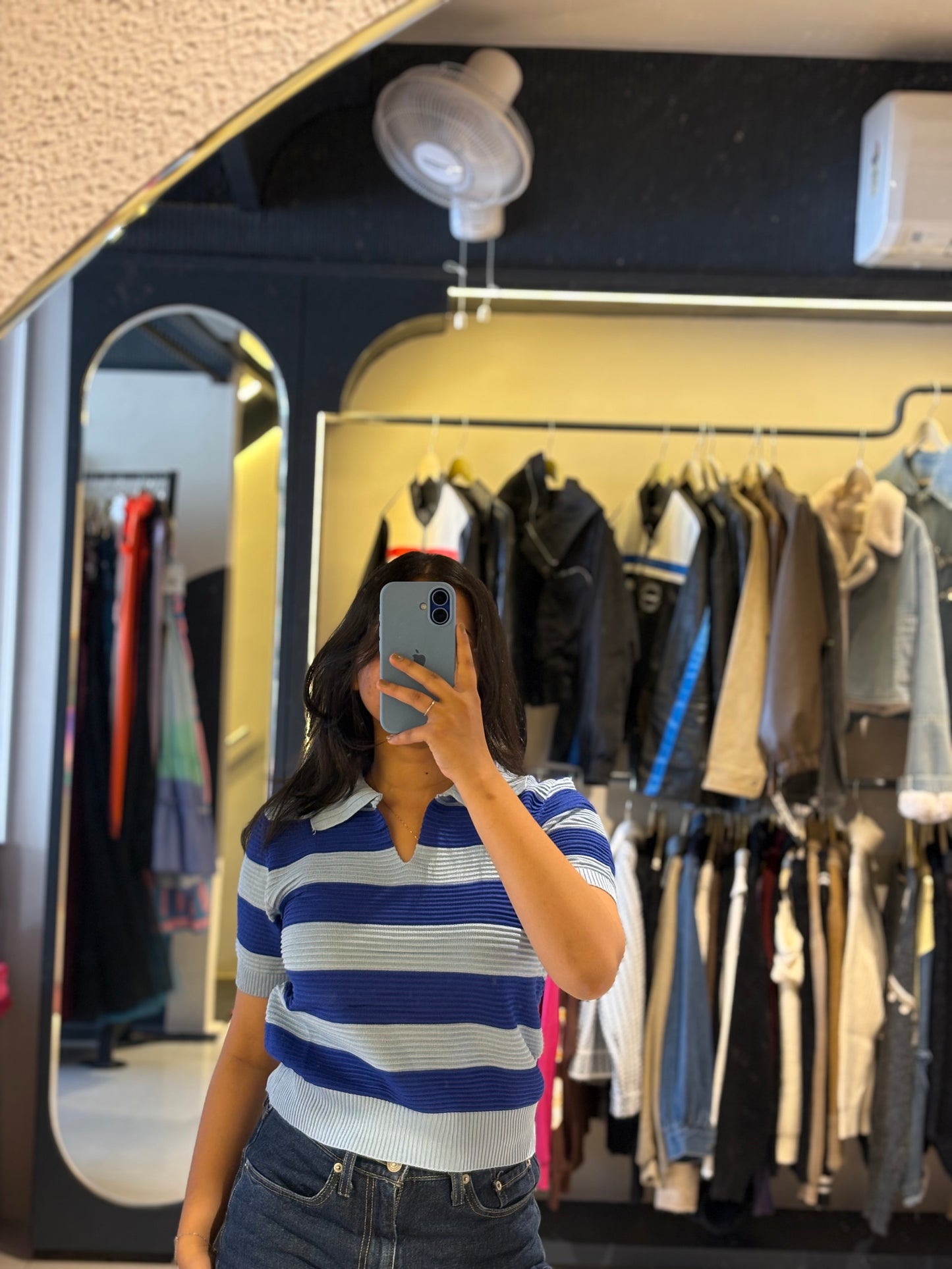 Stripped Blue Crop Top