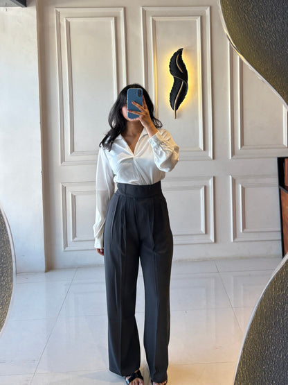 Clean Waist Tailored Trouser