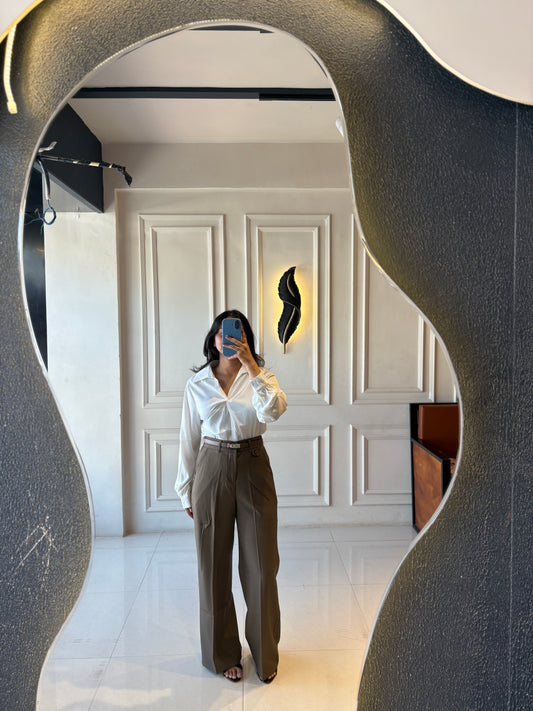 Belted Straight Fit Trouser