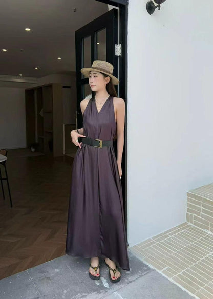 Belted Long Dress