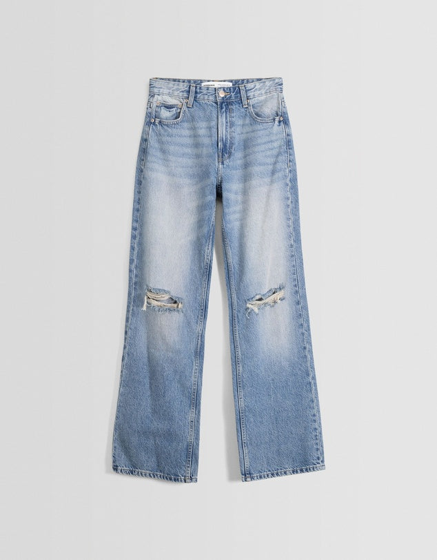 Bershk@ high waist Ripped Denim