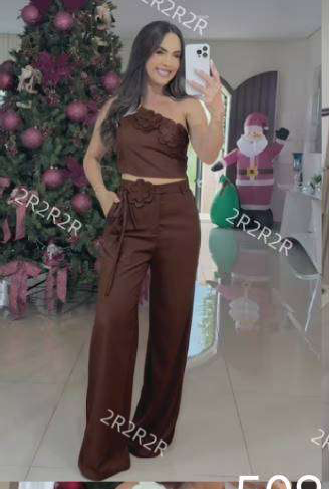 One shoulder flower coord set