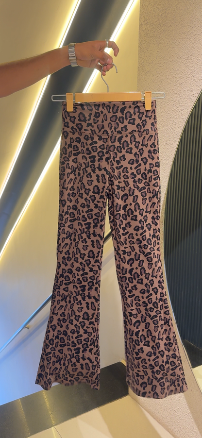 Leopard Print Flared Pants