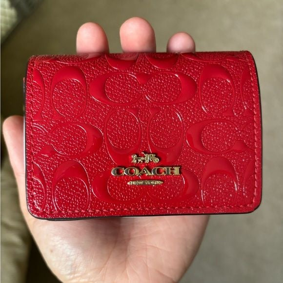 Red mini sling wallet