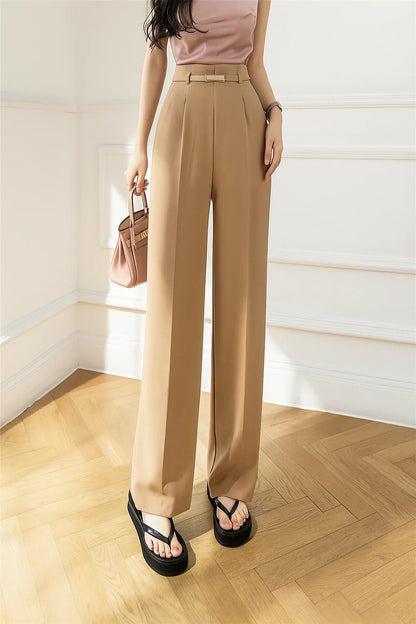 Belted Straight Korean Trouser