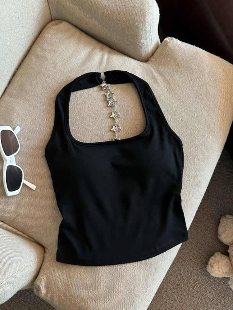 Backless designer padded tank top