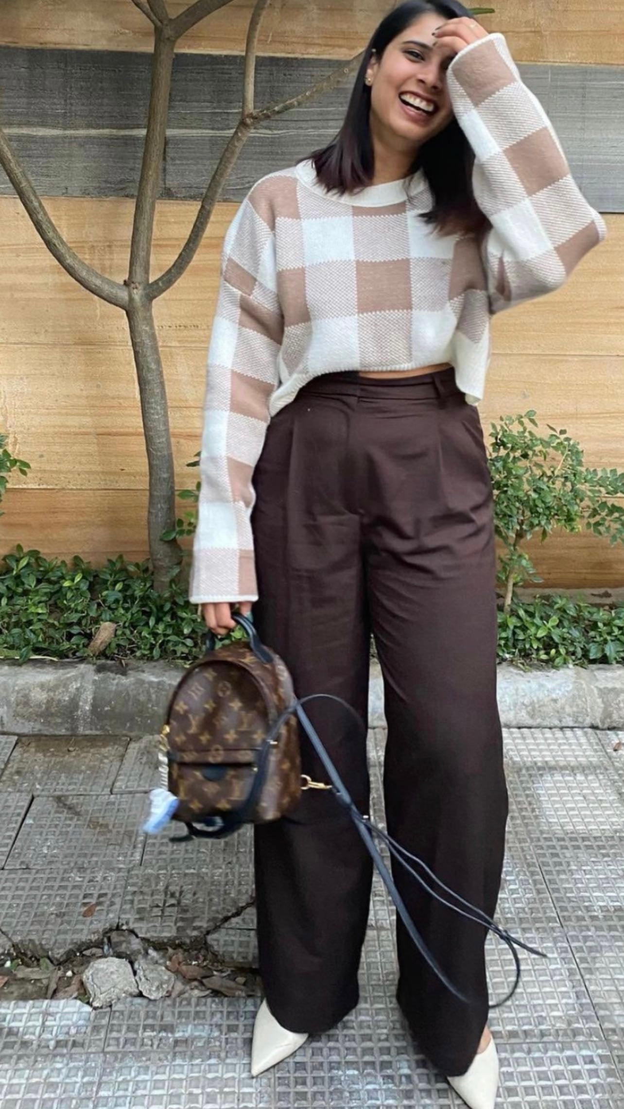 Brown korean straight trouser