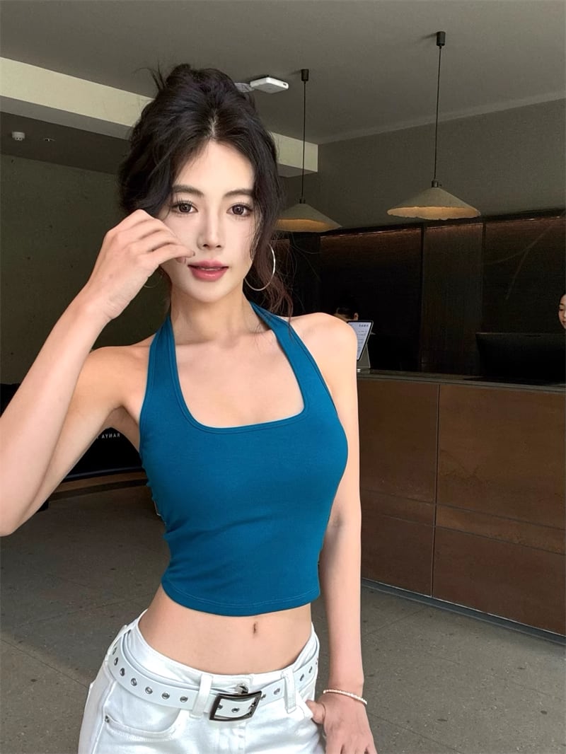 Backless designer padded tank top