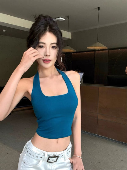 Backless designer padded tank top