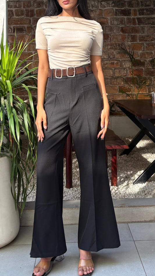 Belted Flared Trouser