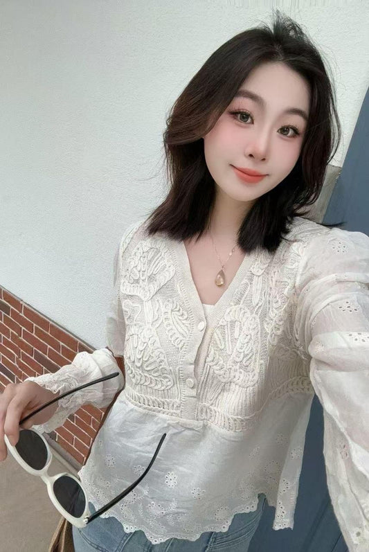White Lace Summer Top
