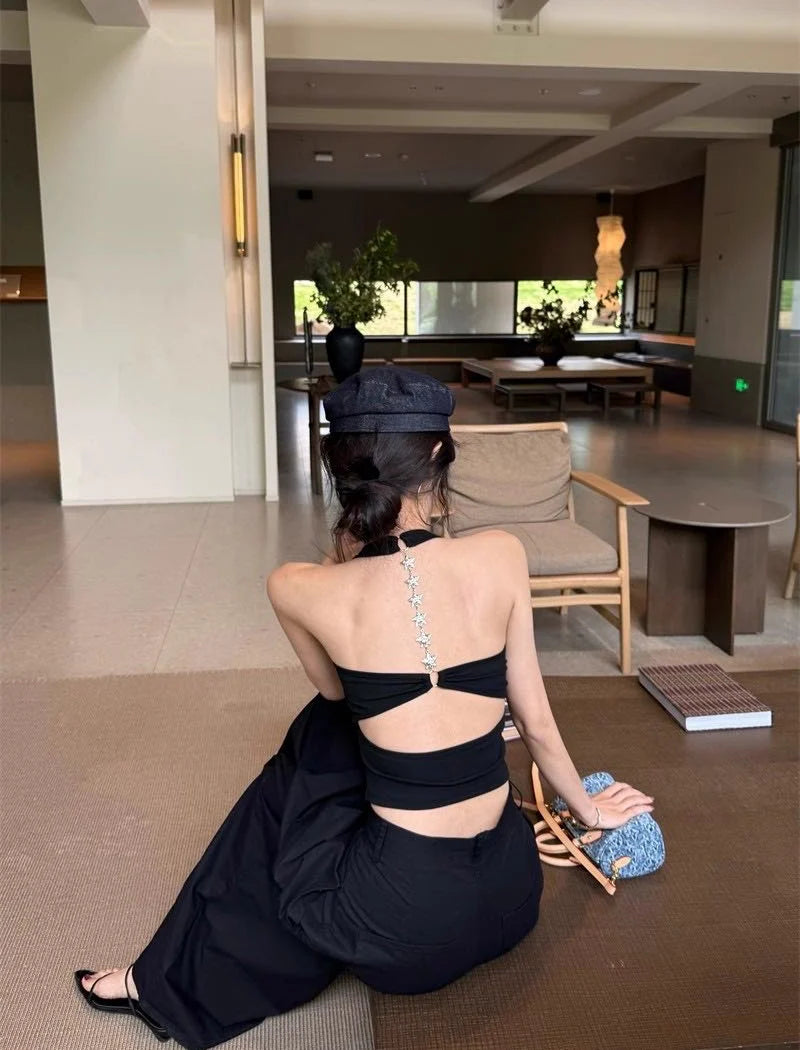 Backless designer padded tank top