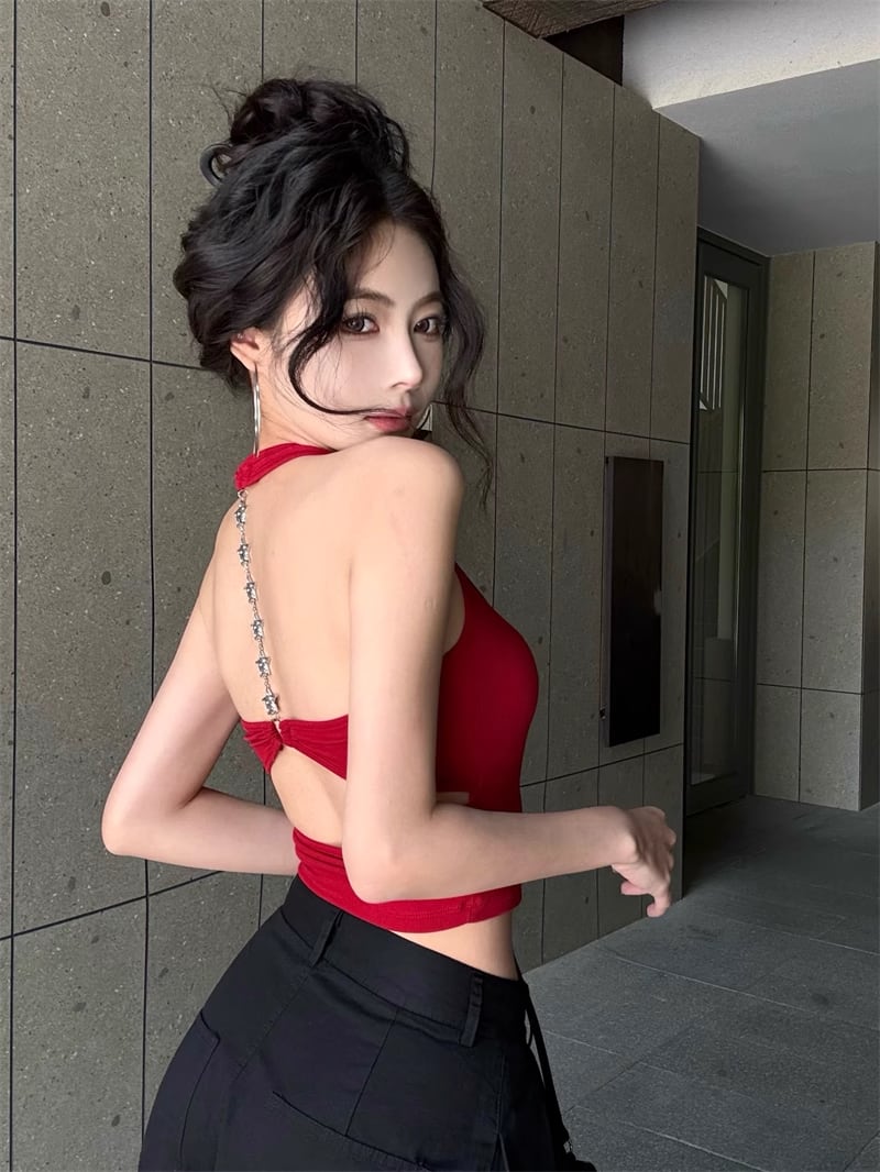 Backless designer padded tank top