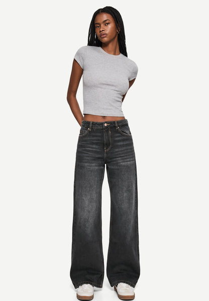 Bershka charcoal loose straight fit