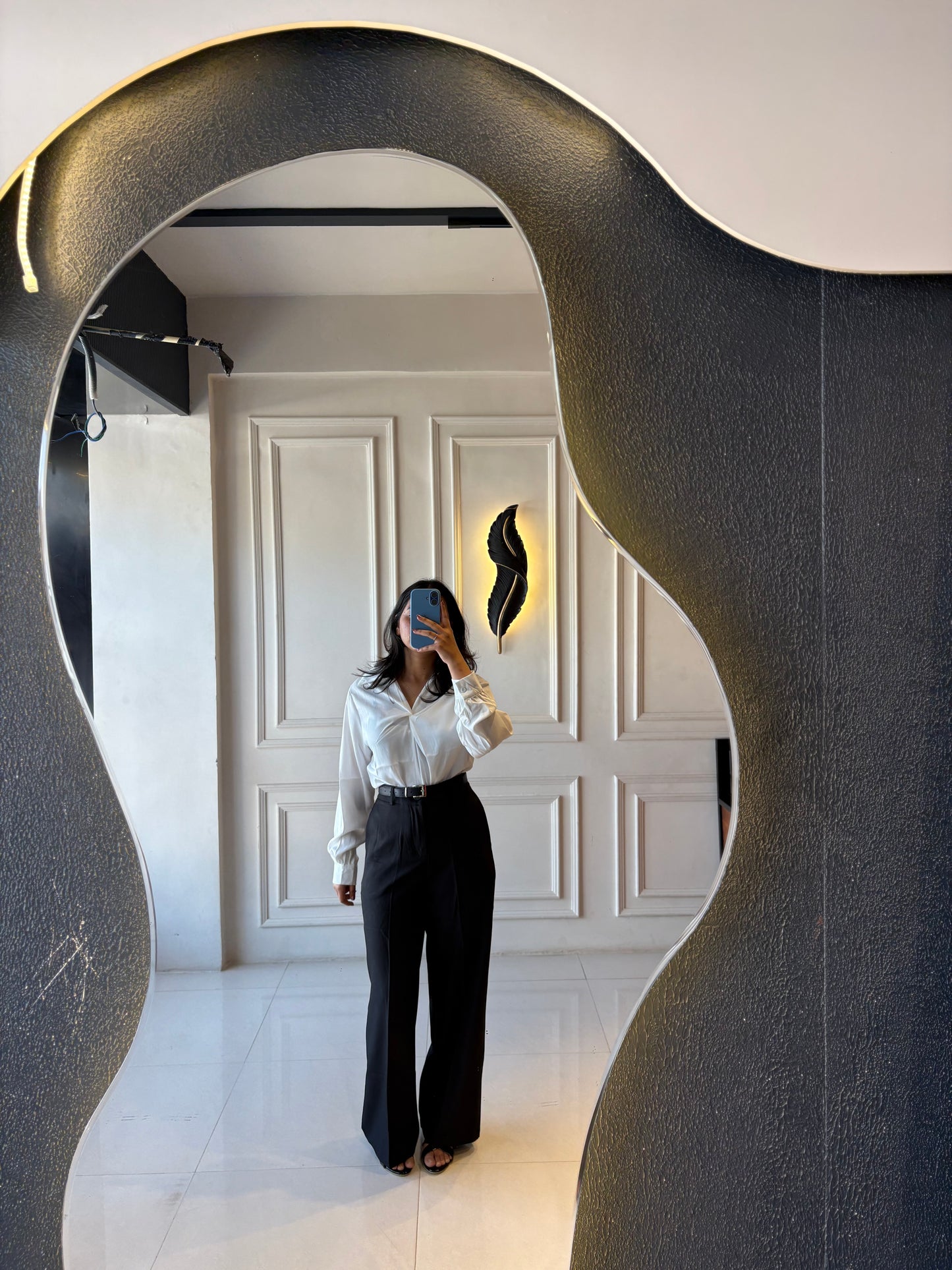 Belted Straight Fit Formal Trouser