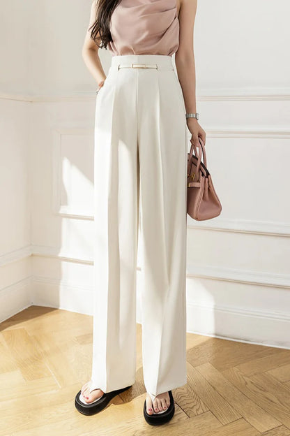 Belted Straight Korean Trouser