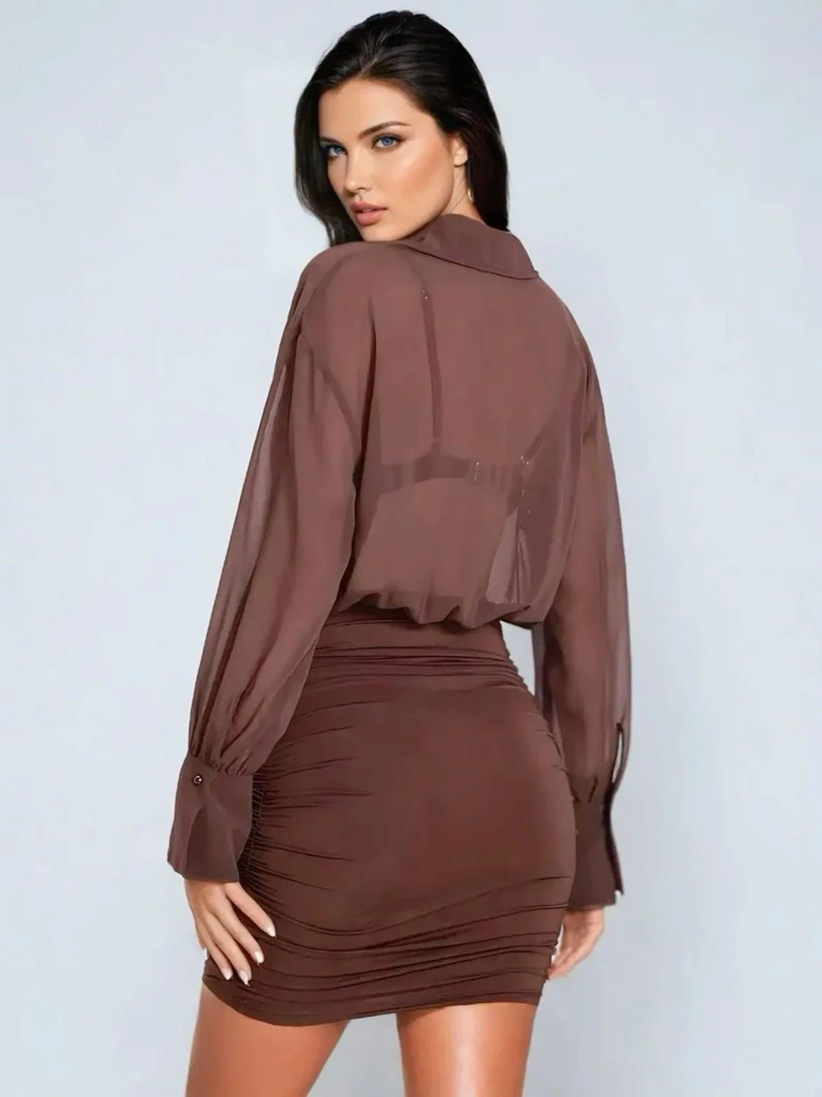Mocha Mesh Dress