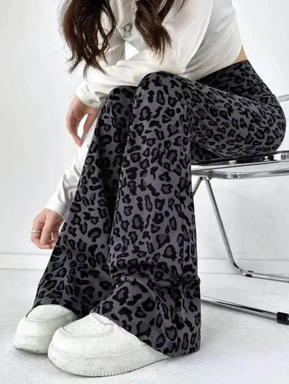 Leopard Print Flared Pants