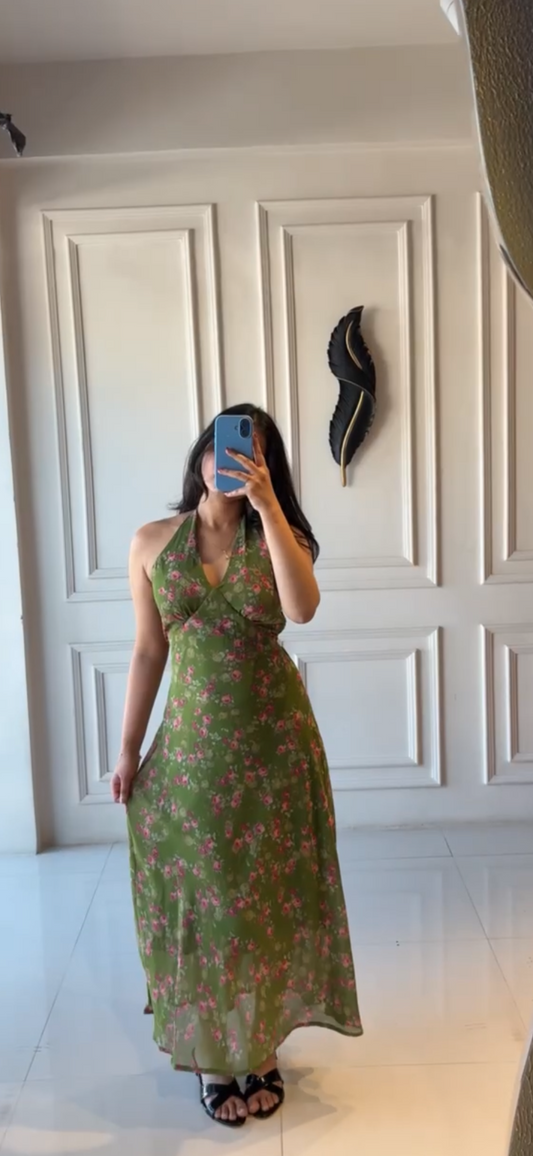 Green Floral Summer Dress