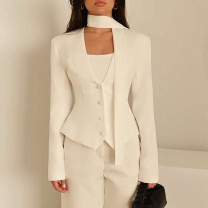 Tie-Neck Blazer