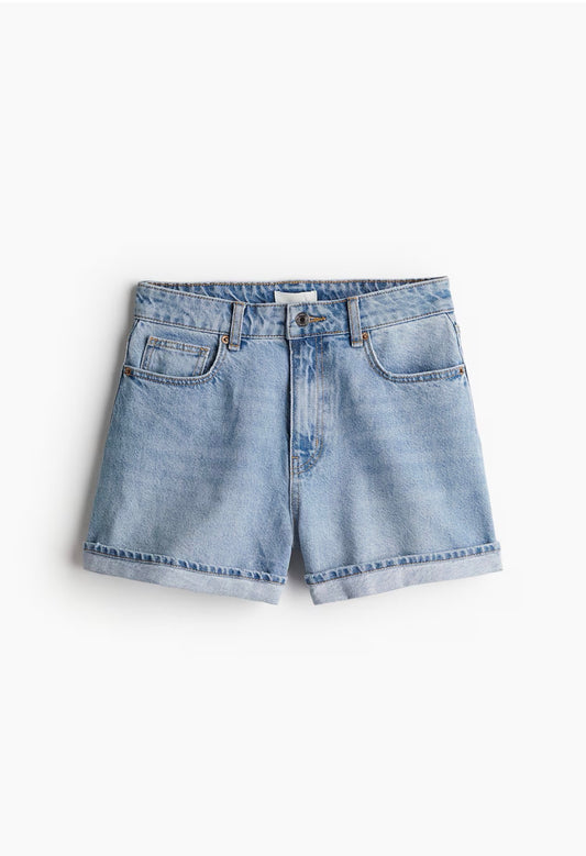 HM blue high waisted shorts