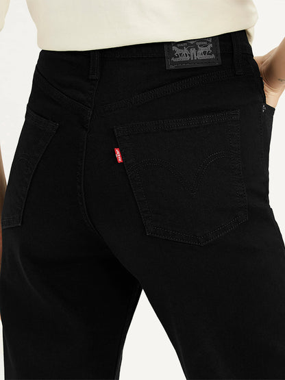 Black straight fit denim