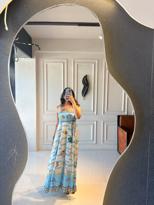 Shell Printed Maxi Dress
