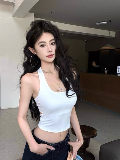 Backless designer padded tank top