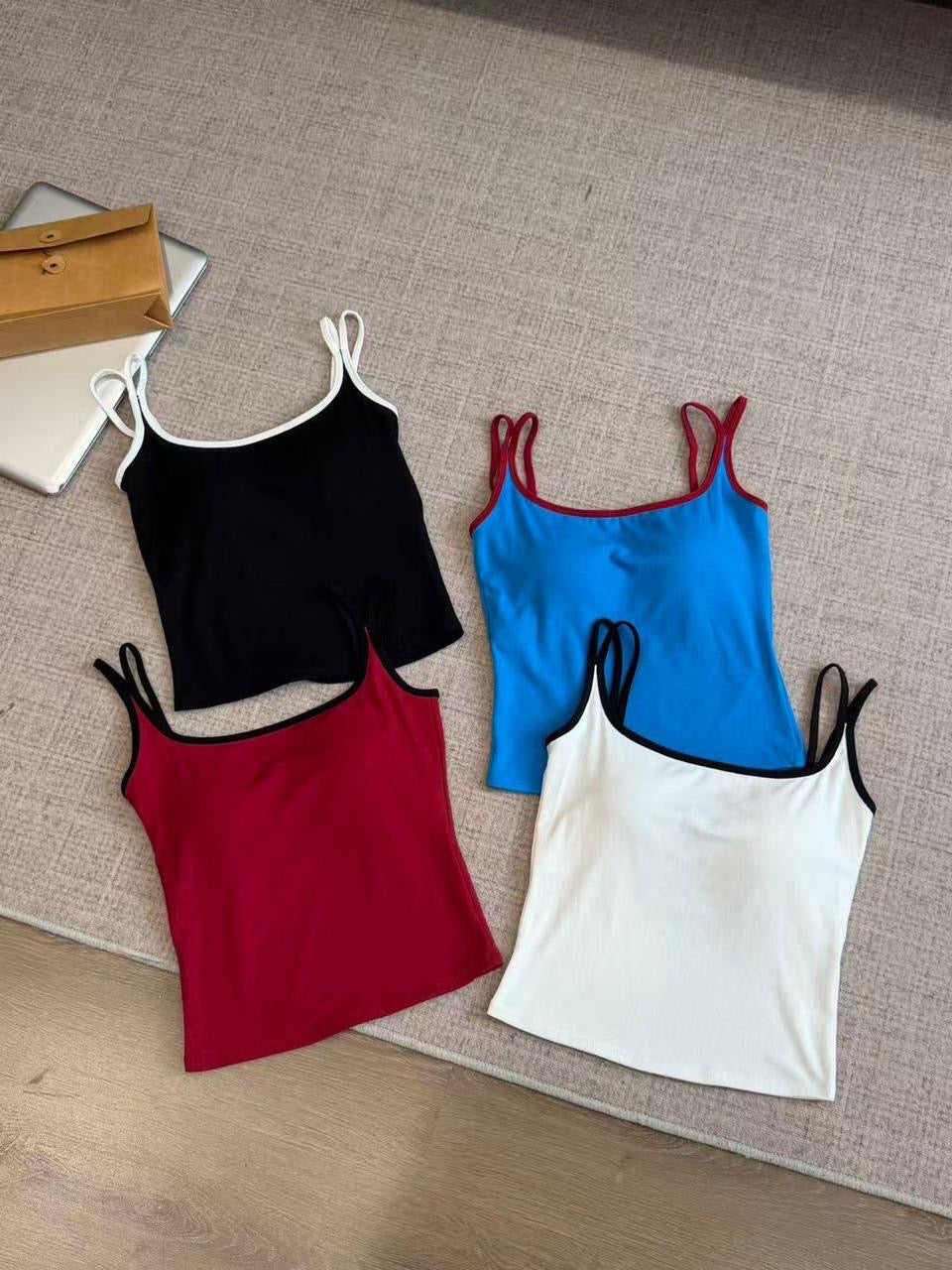 Contrast Padded Tops