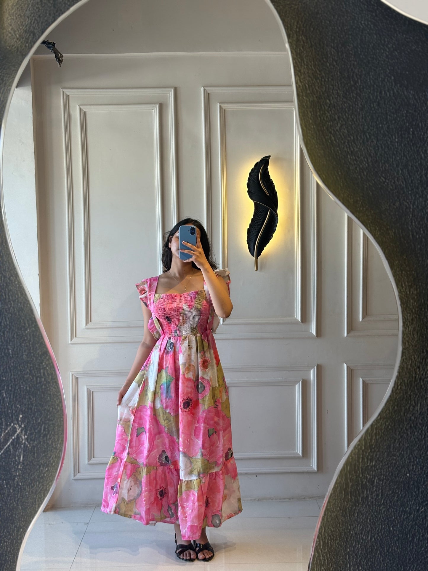 Backless Floral Dress