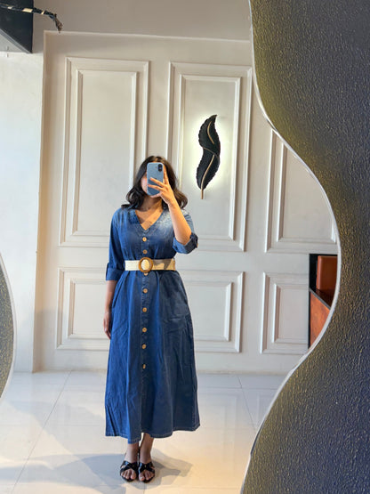 Belted Denim Dress