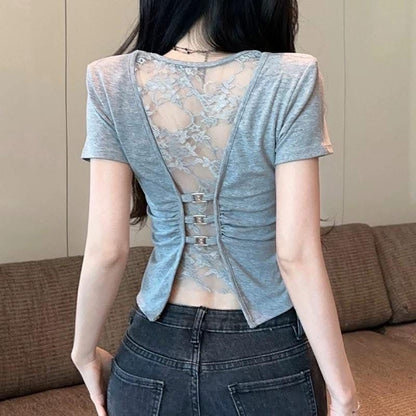 Paded Lacy Back Top