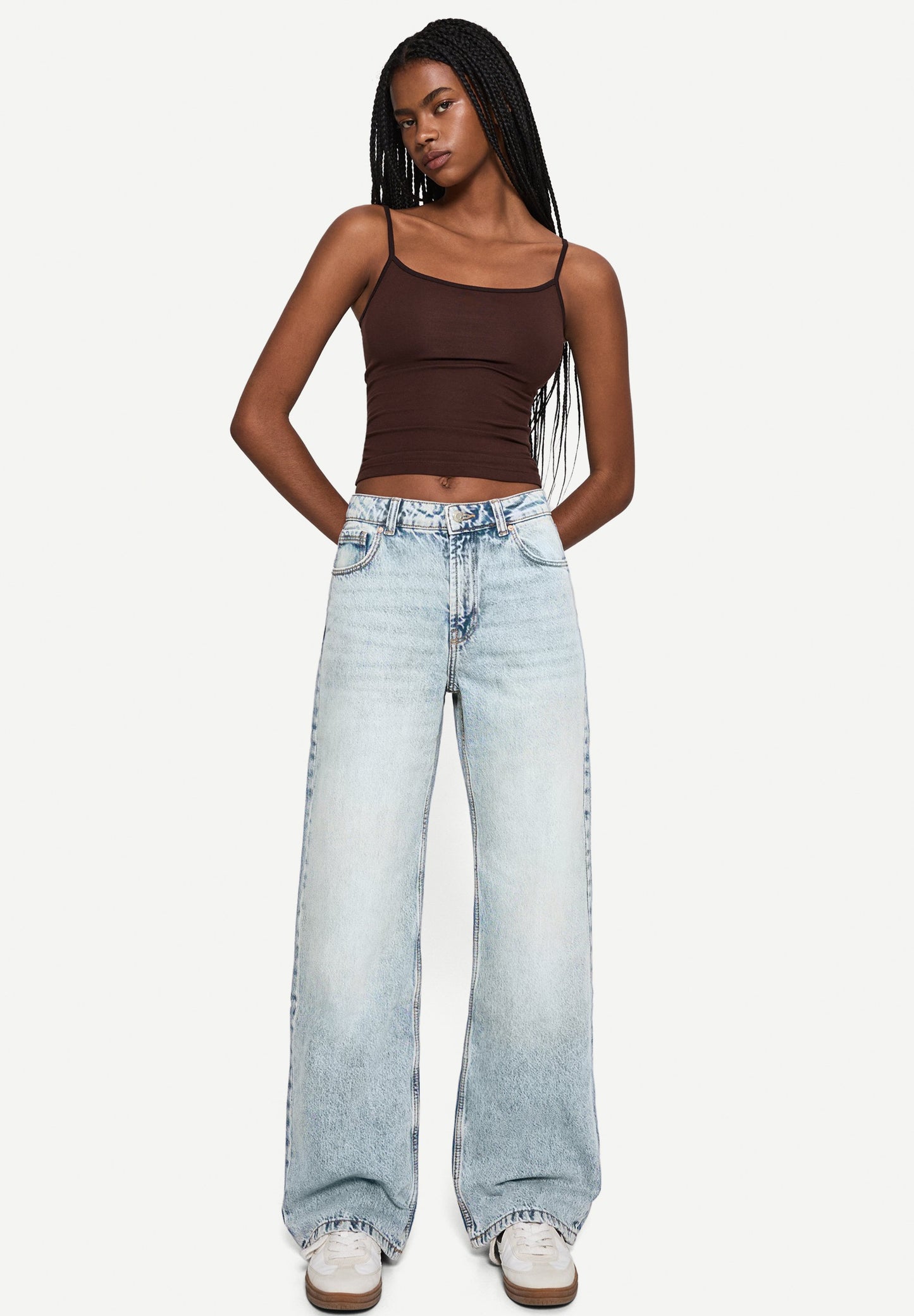 Bershka light blue loose straight fit