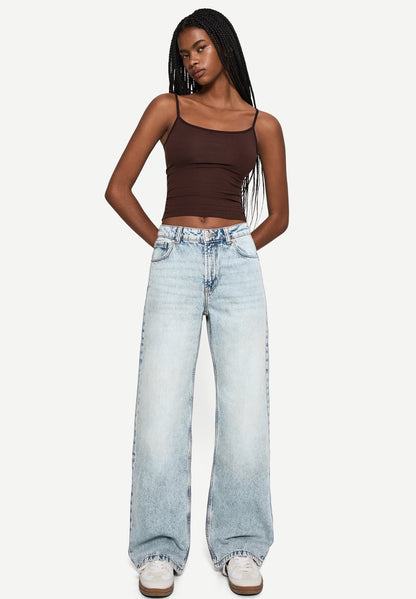 Bershka light blue loose straight fit