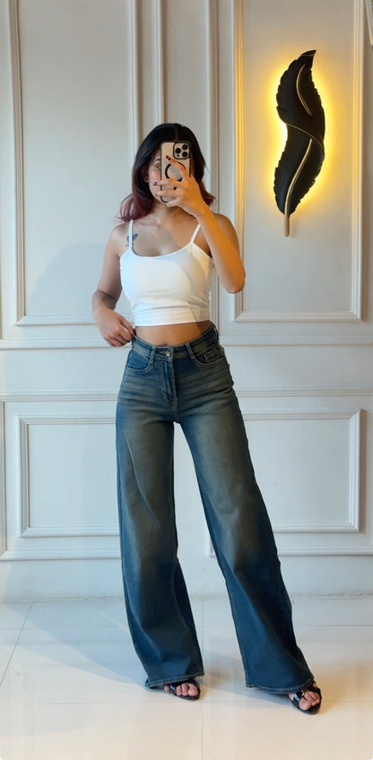 Rust Wood wide leg Denim