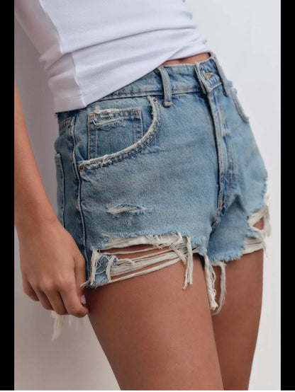 Z@ra ripped mini shorts