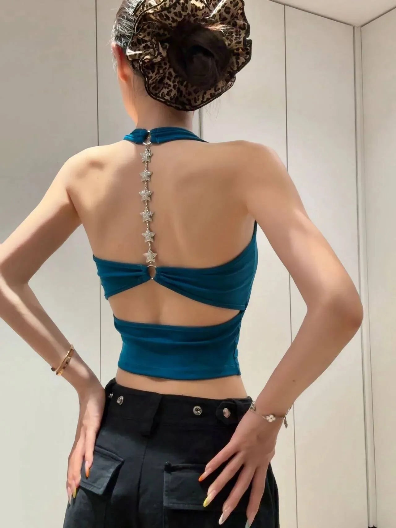 Backless designer padded tank top