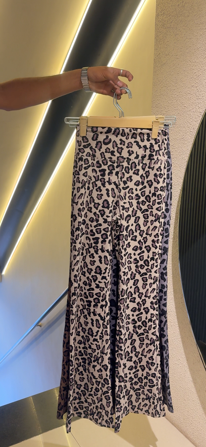 Leopard Print Flared Pants